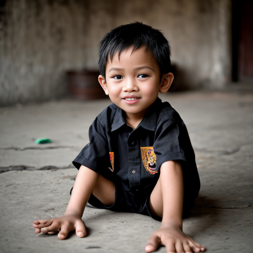 Little boy bertelanjang dada 