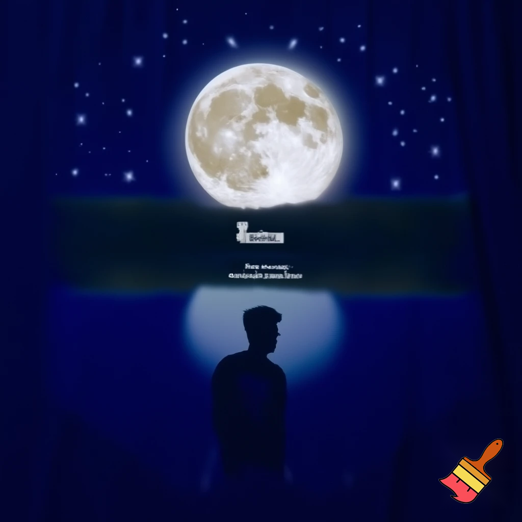 Generate a very beautiful tshirt design based out of full moon, make it very aesthetic and attractive you may also add beautiful stars around, be creative you may add a very beautiful blue lake or river with reflection or anything just make it very eye catchy with great colours Also add the text "CHAUDHVIN KI RAAT" with it with a very attractive font and text. and below that maybe in small font add this text- Tonight the moon sighted bright Some beauty lives in borrowed light.

the stars must appear natural dont animate them they should appear like real And make sure image in night time and the poetry should be mandatorily be at the bottom last. Make it more inclined to people who like to stay normal and humble dont animate anything make sure everything seems to appear like real and yes add a lone guy in the design who is again wearing the exact tshirt design you are about to create now

i like your images but they seem like very animated and unreal make them appear like they are captured by an actual camera and make it aesthetic in that way, it is very important they should appear like they are actually captured in real and are not animated please keep it like a real moon and real sky please dont animate