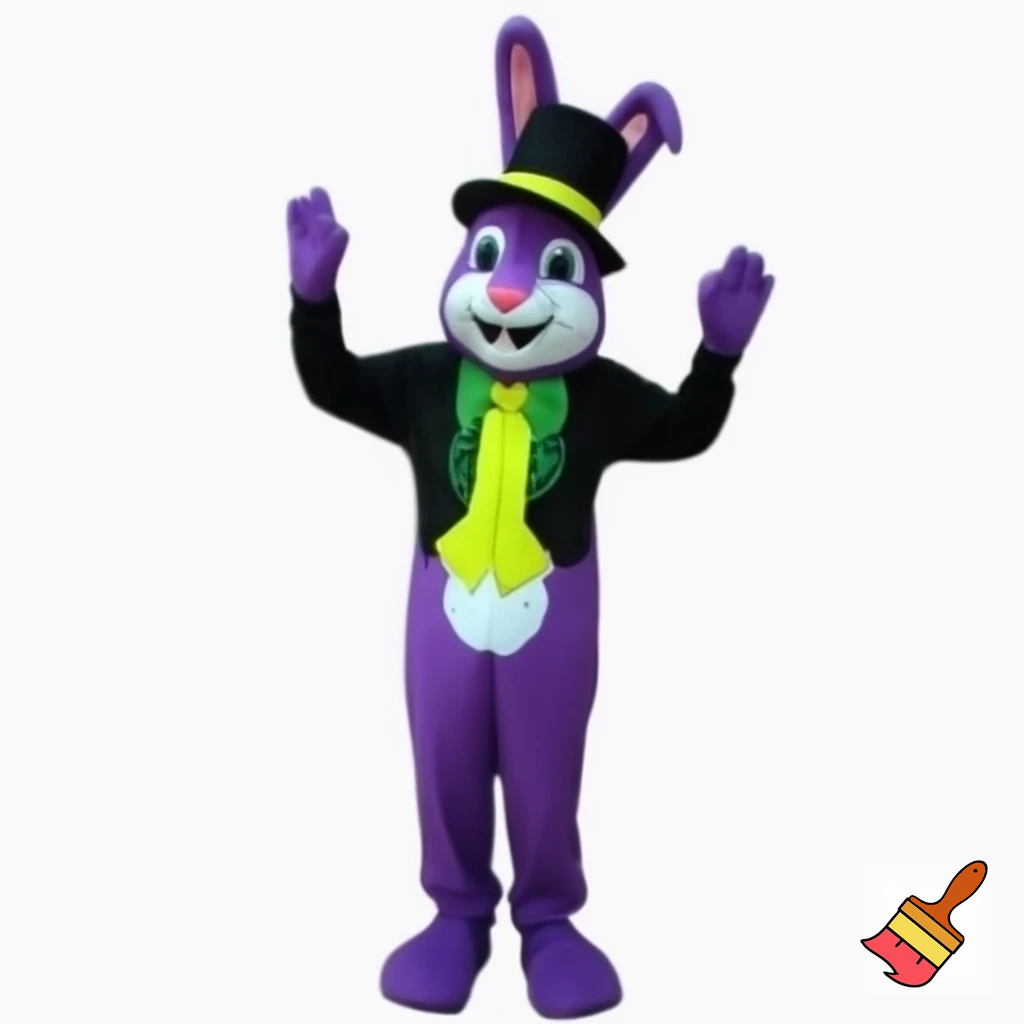 Easter bunny mascot top hat costume