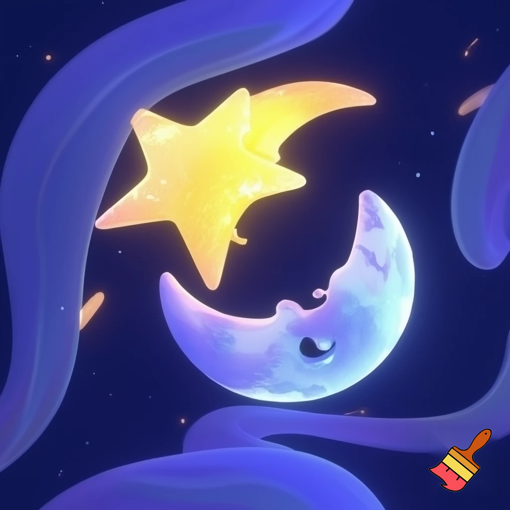 Star and the moon funky style