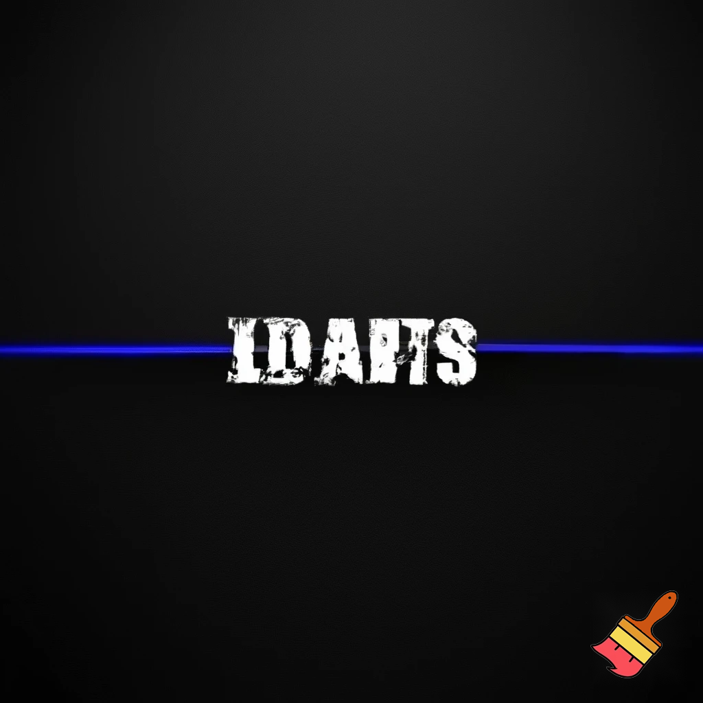 Create a image for a text sign say "home alone" with Below the blue line, & black background 