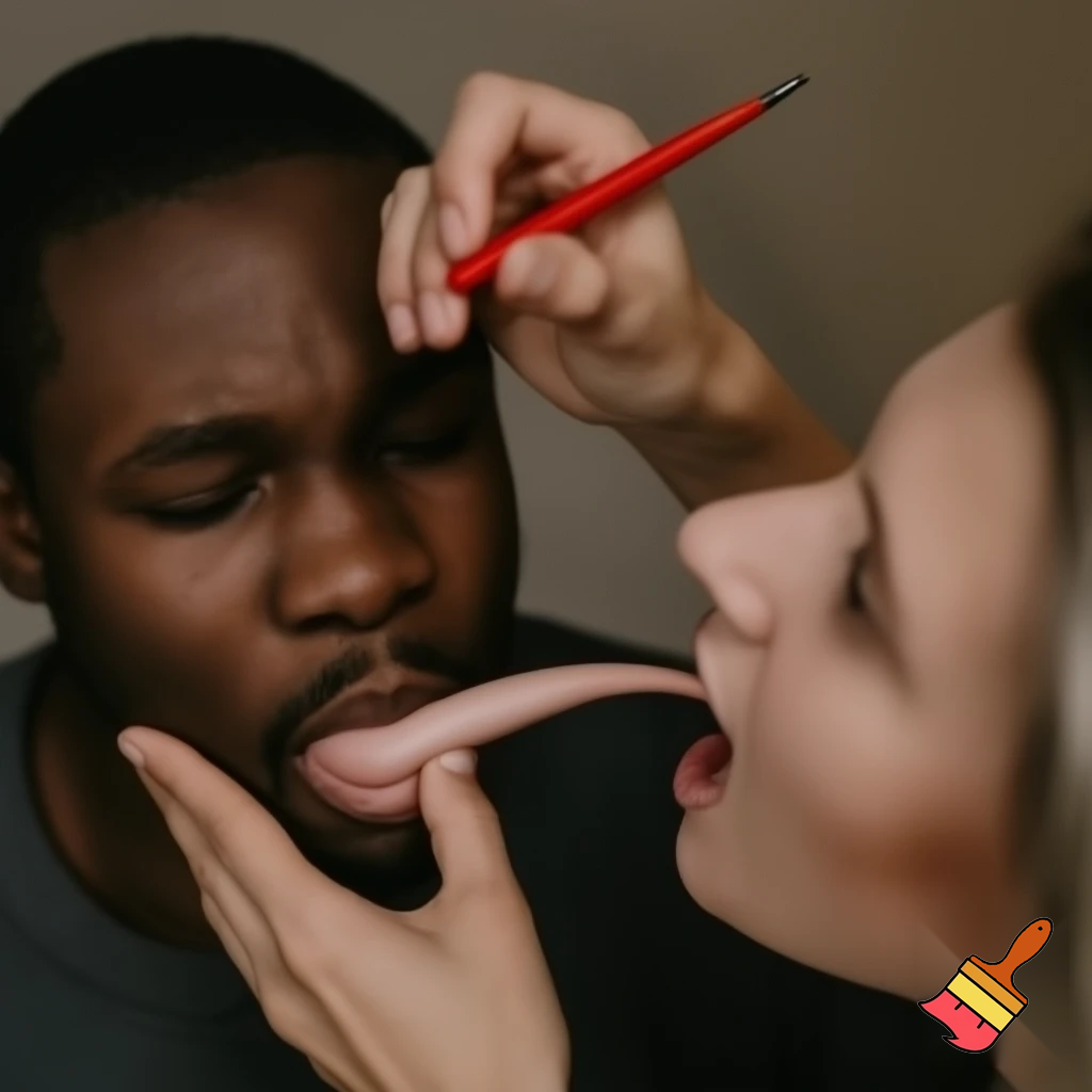 Buatkan gambar wanita menghisap penis pria hitam 