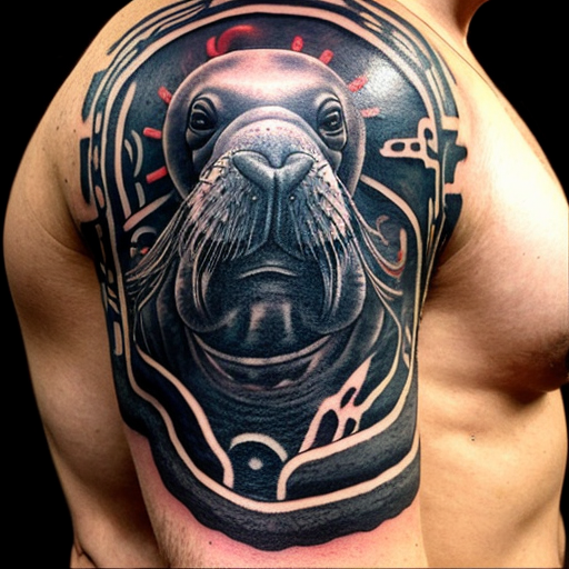 Warlock walrus with tribal tattoos 