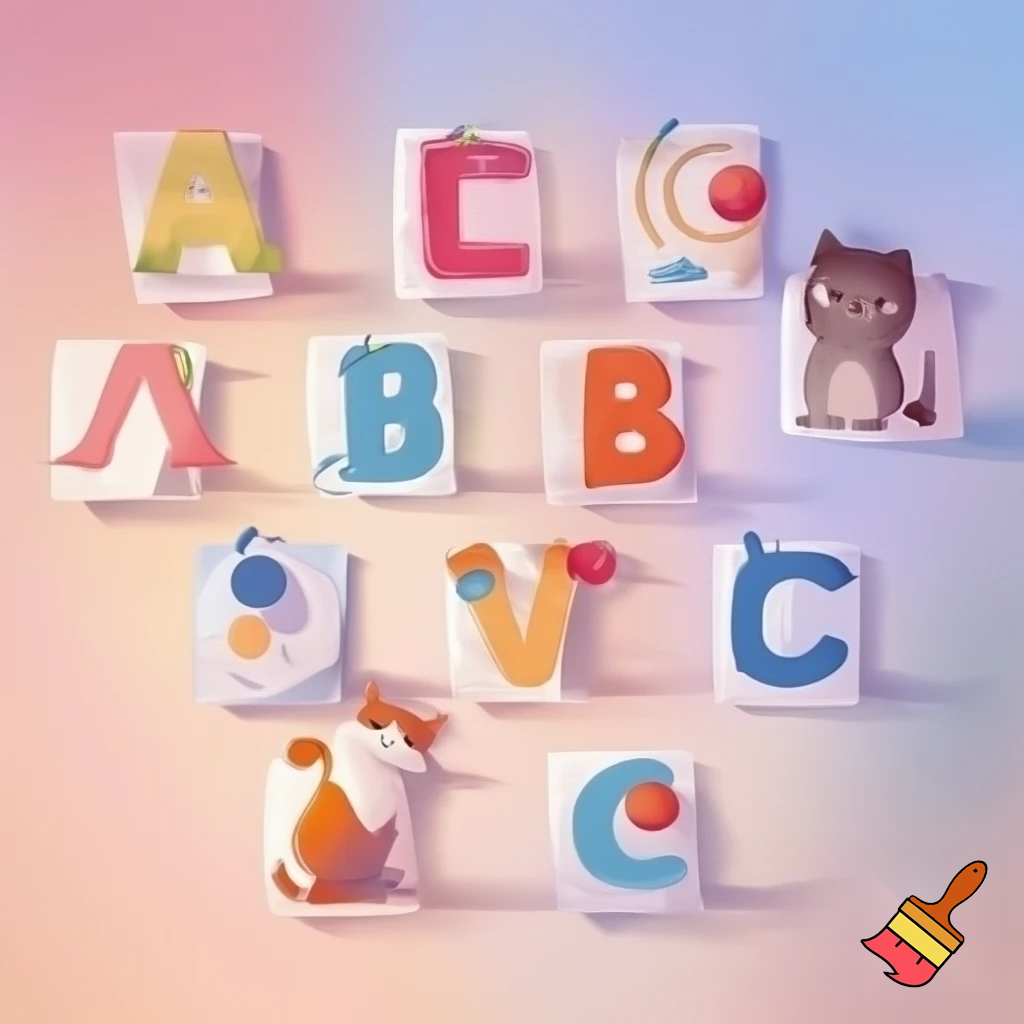 an alphabet poster with letters and pictures