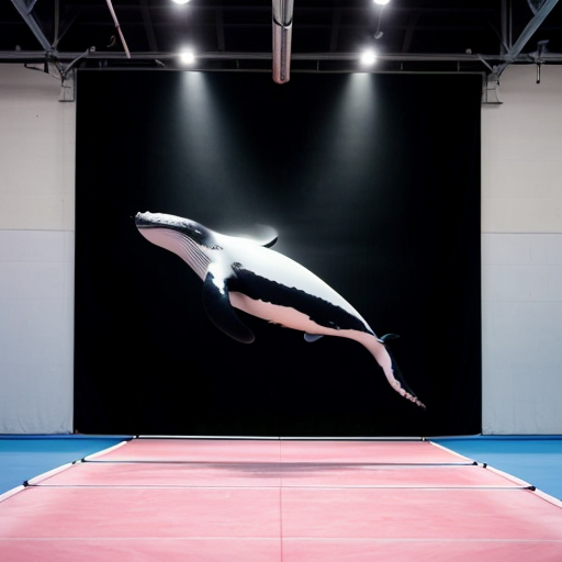 make a photo of a whale playing gymnastics