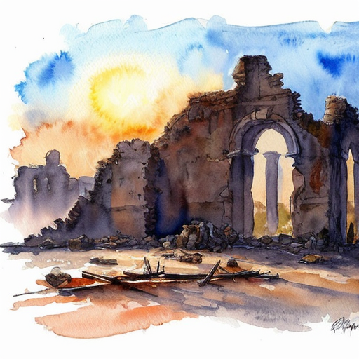 generate a picture from a film of a su[perhero who saves a ruined city