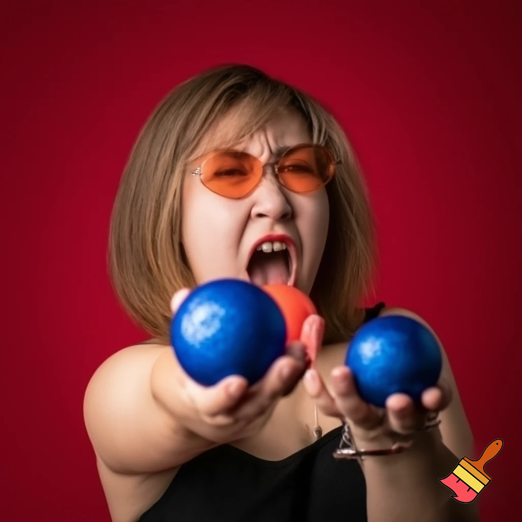                                                                                      A woman very aggressively licks mans balls