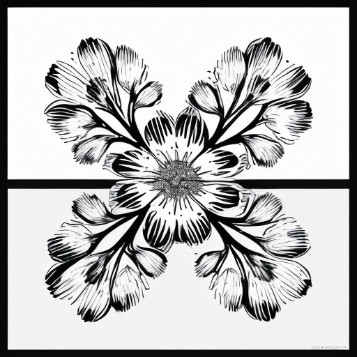 eine Vektorgrafik von einer stilisierten Mandelblüte in minimalistischem Design. Die Charakteristik einer Mandelblüte soll erhalten bleiben. Mit einer oder zwei Farben so dass es gut geplottet und auf Textilien gedruckt werden kann?