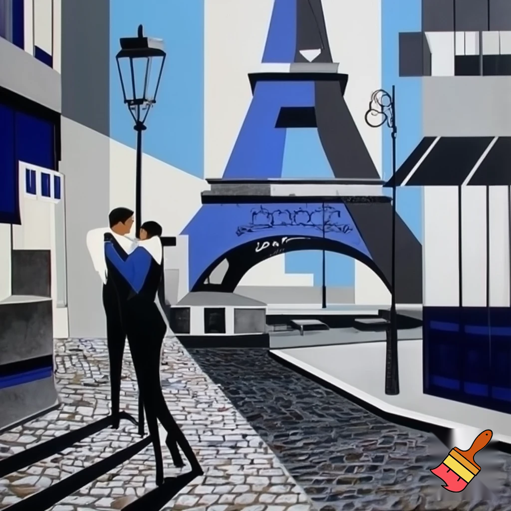 postmodern paris painting couple