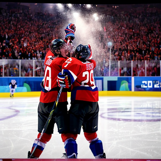 A poster of the USA celebrating that they won the hockey final gold medal game against Canada in the Winter Olympics Milano Courtina 2026