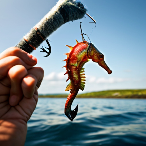 Immagine di un pescatore pensieroso ed indeciso su quale tecnica alieutica debba usare per catturare un cavalluccio marino.
Mostrare le diverse possibilità in una serie di nuvolette nel cielo azzurro.
Lo stile deve essere cartoon.