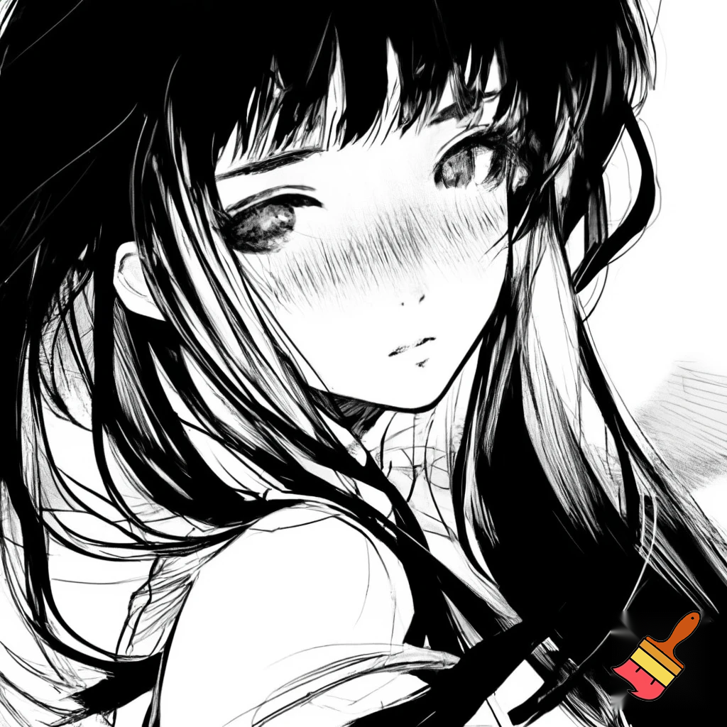 fait la en noir et blanc et plus style manga c une fille cheuveux long et tres 
ebourife  style dessin


