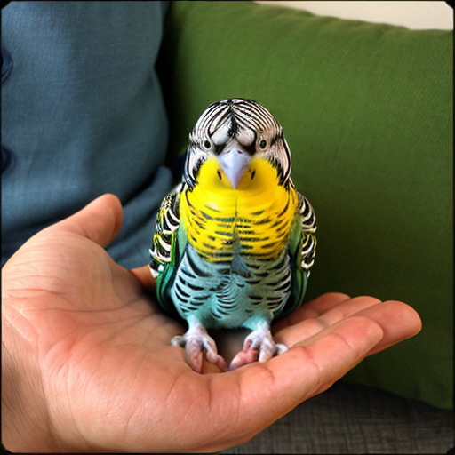 murray the budgie green with a yellow head