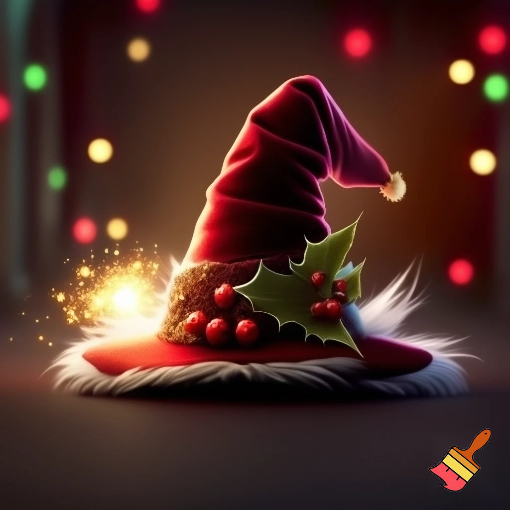 Christmas wizard hat red magic trick