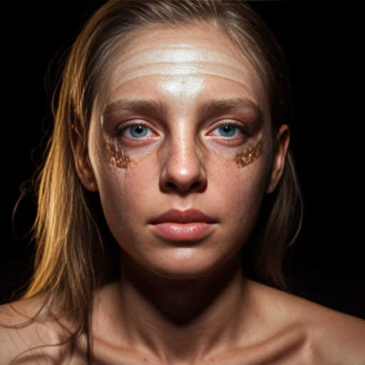 Woman's face illuminated by firelight