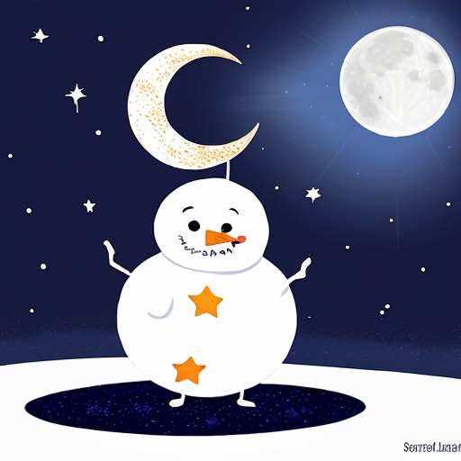 Star and the moon christmas cartoon