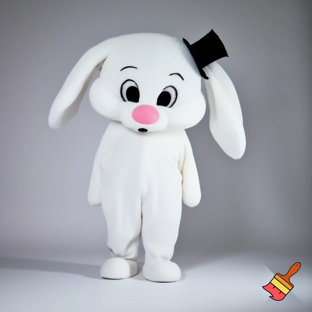 Easter bunny mascot costume top hat mascot costume