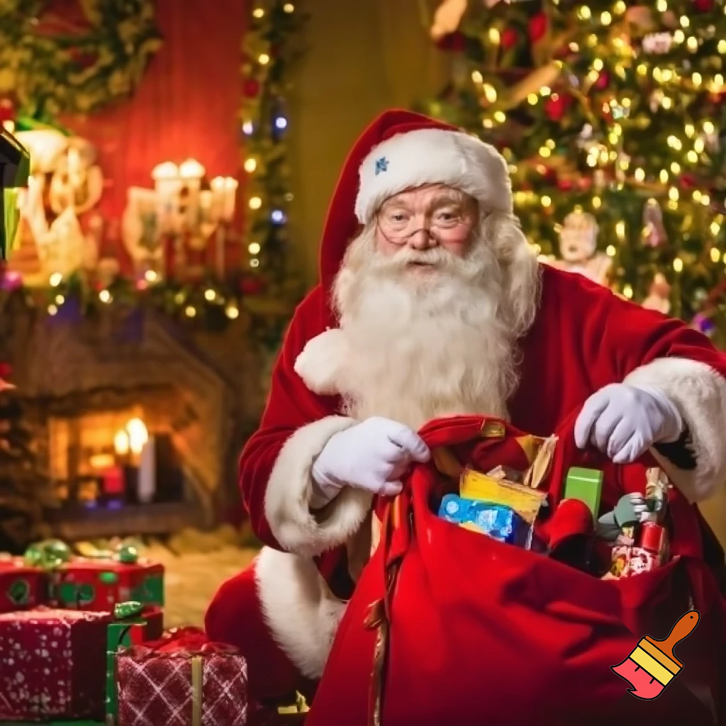 Santa Claus is Santa Claus is he sack? Presents.