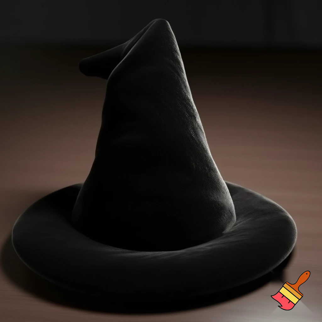 Black witches hat velvet