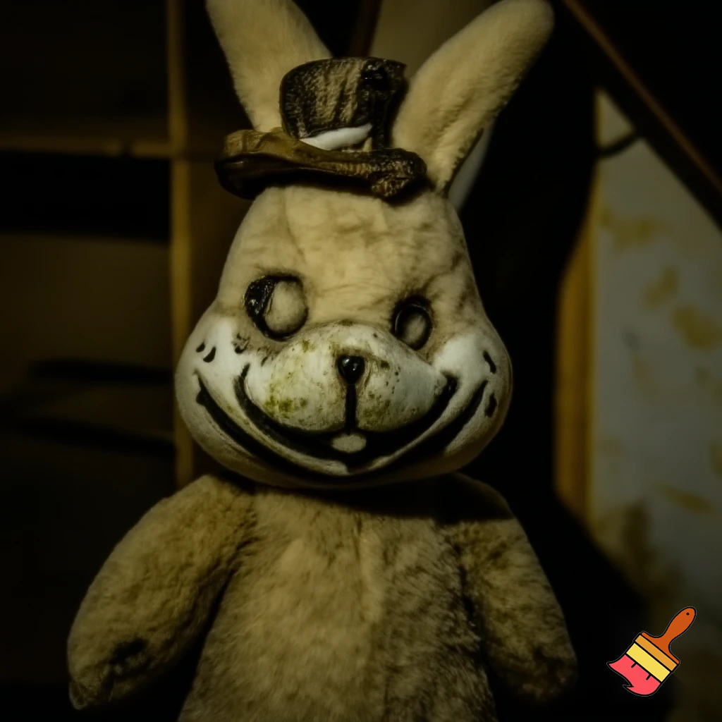 Easter bunny mascot top hat costumes🏰🚪 Easter bunny creepy toy