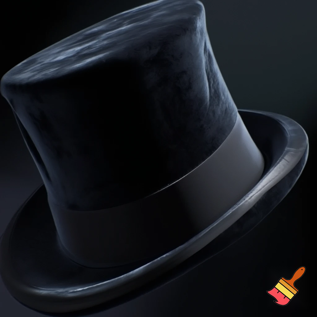 Old top hat velvet dark black