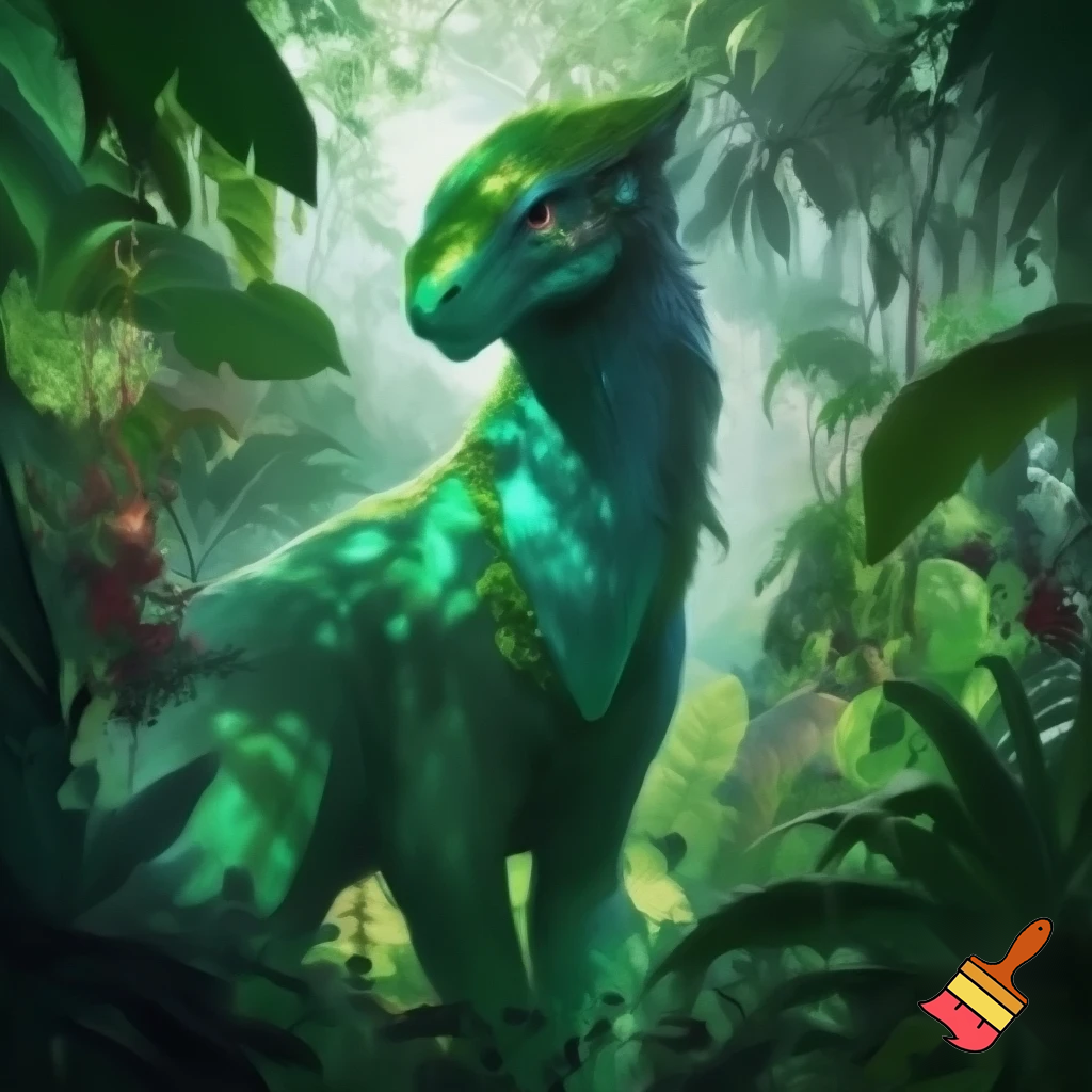 make a which is in green color in jungel
