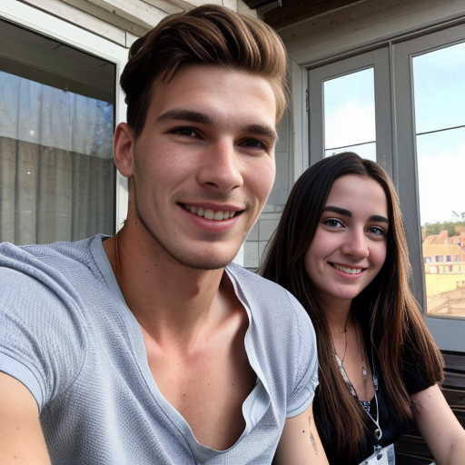 Goretzka and Vanessa at they having free time at the house 