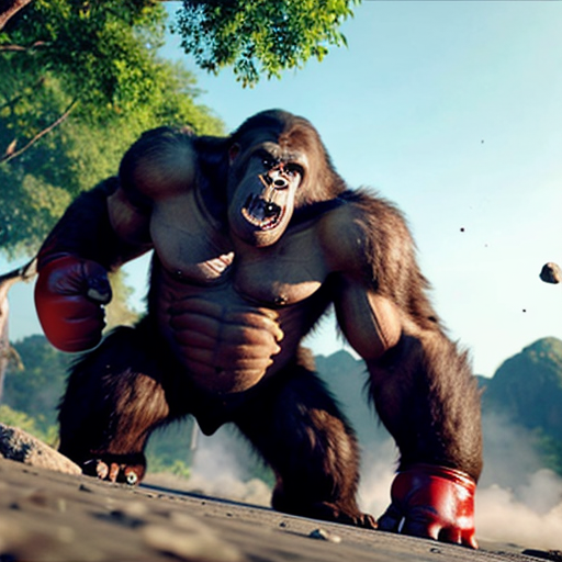 Scene 1: Same King Kong character design standing injured in a dense jungle, heavy breathing, cinematic lighting, ultra realistic, character consistency locked.

Scene 2: Close-up of Kong shoulder wound, wind moving fur, dramatic atmosphere.

Scene 3: Kong slowly walking through dense jungle, alert expression, high detail.

Scene 4: Birds suddenly flying away from trees, jungle disturbance.

Scene 5: Ground shaking slightly, small rocks falling from trees.

Scene 6: Kong stops walking and looks around seriously, cinematic shot.

Scene 7: Wide jungle view with a massive shadow moving between trees in distance.

Scene 8: Trees bending as an enormous creature moves behind them.

Scene 9: Close-up of Kong preparing fighting stance, intense look.

Scene 10: Giant armored titan stepping out from shadows, larger than Kong, epic reveal.

Scene 11: Titan roaring loudly, shockwave pushing leaves.

Scene 12: Kong roaring back aggressively at titan.

Scene 13: Kong charging toward titan for attack.

Scene 14: Powerful punch from Kong hitting titan chest, visible impact, dust explosion.

Scene 15: Titan slams Kong into rocks, rocks cracking.

Scene 16: Dust and debris around fallen Kong, dramatic lighting.

Scene 17: Kong standing up despite injuries, strong expression.

Scene 18: Close combat fight, punch exchange between titan and Kong.

Scene 19: Dynamic rotating camera around intense battle.

Scene 20: Slow motion heavy punch from Kong hitting titan face.

Scene 21: Titan stumbling backward, ground shaking.

Scene 22: Titan grabs Kong and throws him aside.

Scene 23: Kong quickly rises and prepares counterattack.

Scene 24: Kong jumps onto titan body attacking repeatedly.

Scene 25: Multiple strong strikes from Kong to titan head.

Scene 26: Titan losing balance and weakening.

Scene 27: Kong lifts massive rock from ground.

Scene 28: Kong smashes rock onto titan head, huge impact explosion.

Scene 29: Titan collapses heavily to ground.

Scene 30: Kong standing victorious, breathing heavily, camera moves upward revealing a huge mysterious shadow watching from mountains. To Be Continued.