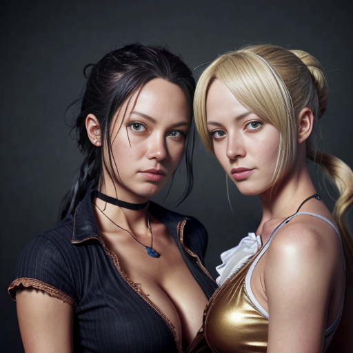 Nami and Robin from one Piece naked