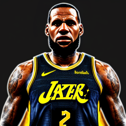 generate a lebron james image with the title pyramid_hq the goat