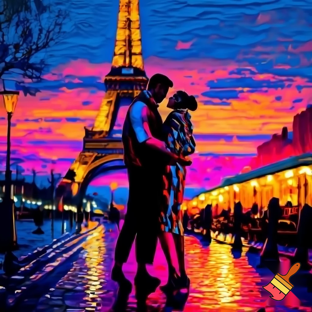 postmodern paris painting couple