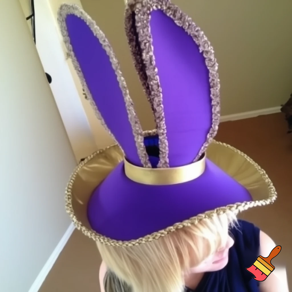 Easter bunny top hat, Easter balcony headband, purple and gold headband top hat rabbit, ear rabbit, ear headband, top hat