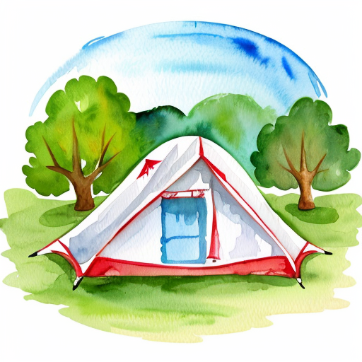 single icon of tent in cartoon style