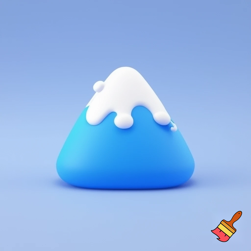 single icon of mountain in cartoon style 