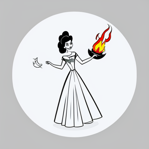 18th century prideful princess in a ball gown throwing an invitation in the fire