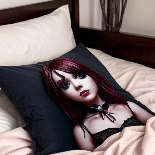 Angel dust Hazbin hotel pinned to a bed.