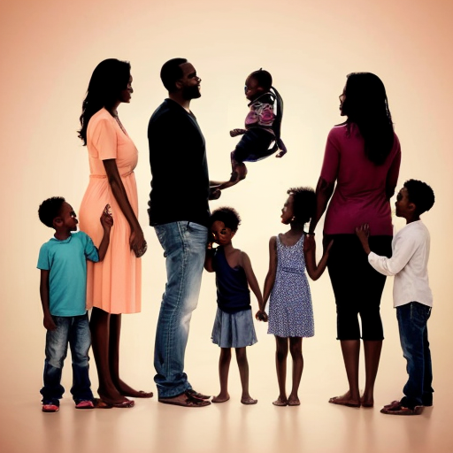 family of 6 without a wife black family 5 kids and dad 