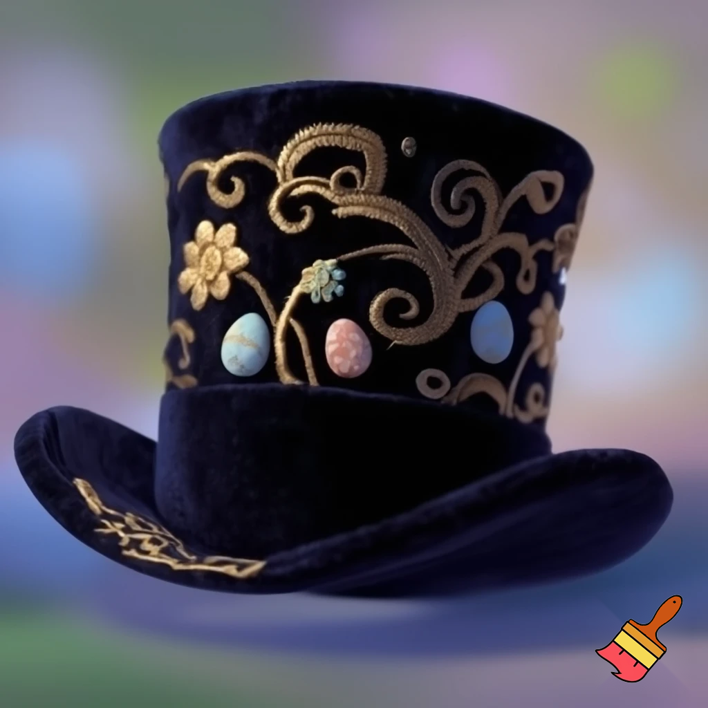 Willy Wonka top hat velvet black and velvet Willy Wonka patterns Easter pattern