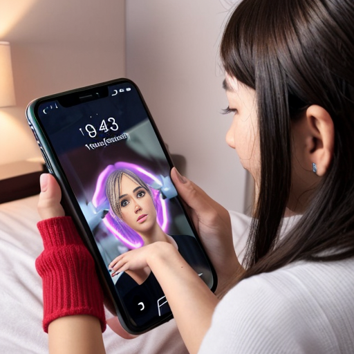 Goretzka play game on apple phone and Vanessa play game on apple phone at the bedroom 