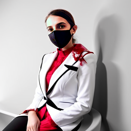 A 21-year-old female student was caught by female animatronics from FNAF 2, and they put a classic original toy foxy female animatronic suit (a beautiful, muted, white and pink fox) inside, parallel to the suit, hands in hands, etc. What will the girl's behavior be when he sees that she is in a suit and through the suit's mask yea there is blood on the floor, that when she moves her legs or arms while sitting against the wall, she is in incredible pain, and that she is bleeding almost all over her body.