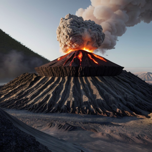 create a landscape volcano like a house for a hallwolf