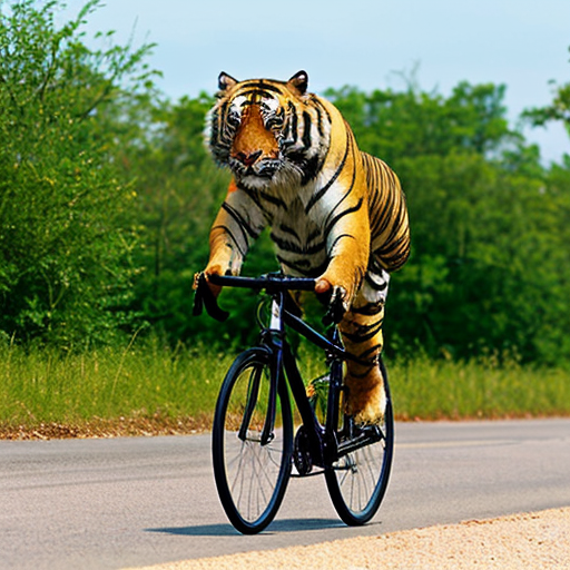 A Tiger cycling 