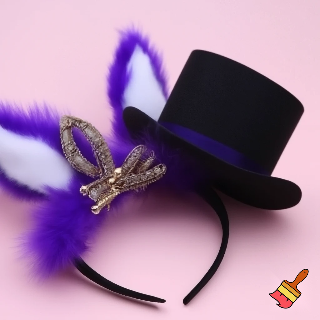 Easter bunny top hat headband, purple and white gold and silver top hat black purple dark purple special hat in delicate purple white, purple and white