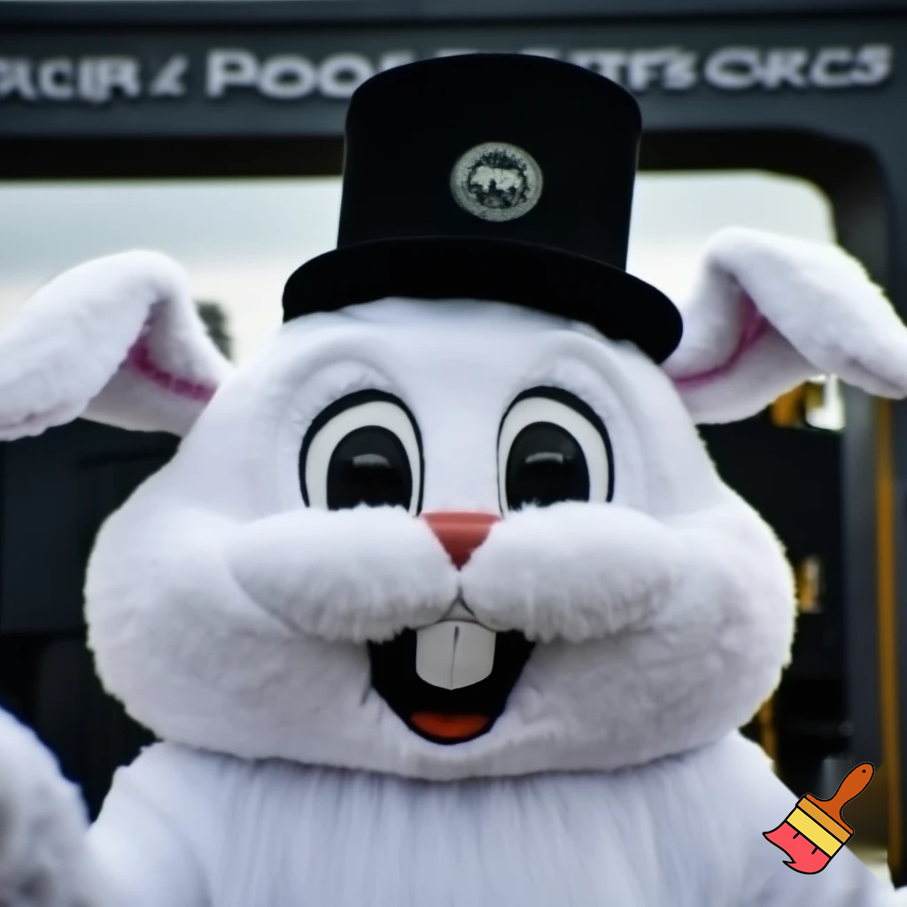 Mascot costume, Easter bunny top hat special top hat falcon gate trucking Centre