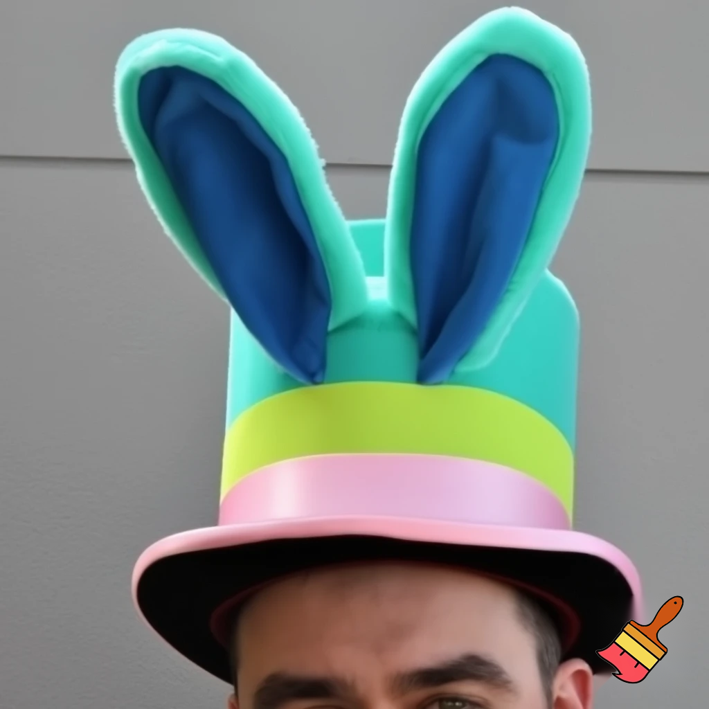 Easter bunny castle mascot top hat costume Easter bunny ears bunny head hat top hat