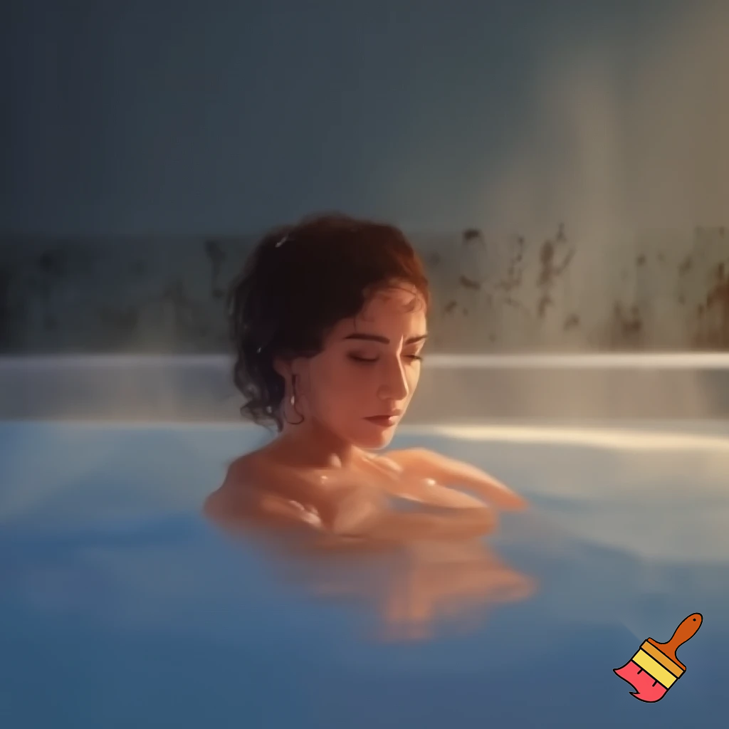 A woman bathing 