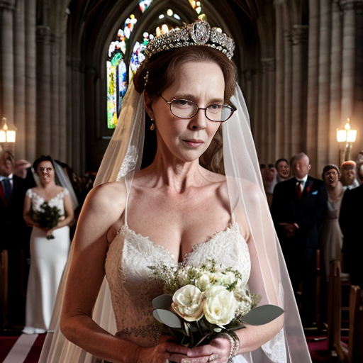 John Goodman y Elizabeth Perkins glasses con corona Flores veil con traje formal elegante boda sensual sexy con holding ramo de flores con altar con iglesia templó católico 4