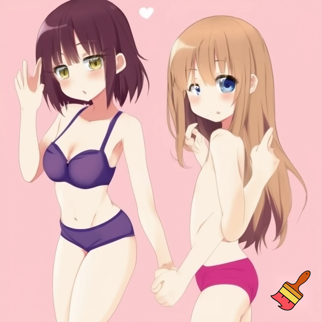 Anime girl so cool and cute with cool underwear clothes