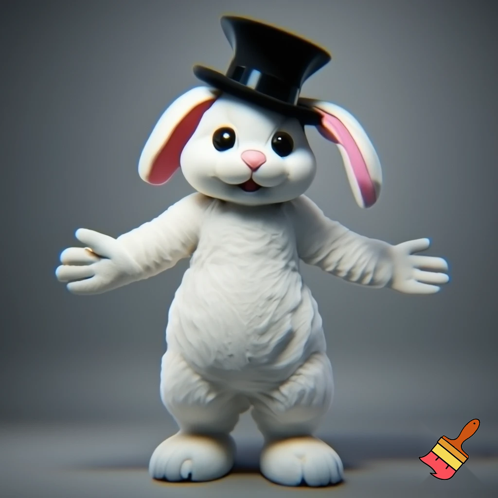 Easter bunny mascot costume top hat mascot costume