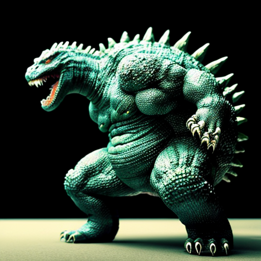 godzilla an Strongest a heavyweight with a 2 legs an floor + big an tailed from a kaiju an japanese a stylies in realistic photography the a physics an video a style and white a color an screenshot to a background a style